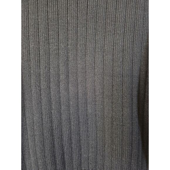 Vintage Cactus Black Leather Front Zip Knit Sweater Bomber Jacket, Men's Medium - Picture 13 of 13